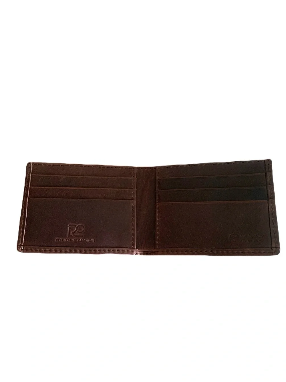 Men's Dark Brown Soft Smooth Rugged Leather Distressed Slim Bi-Fold Wallet USA